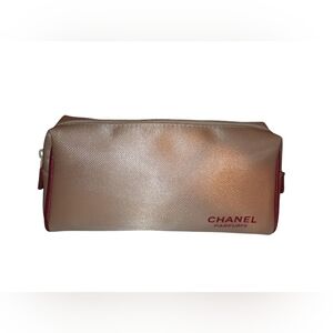 CHANEL Gold and Red Cosmetic Bag